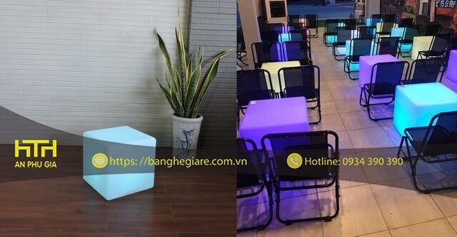 Bàn led phát sáng đẹp cho quán cafe