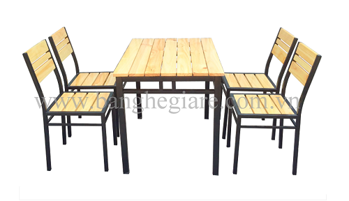 Ban ghe khung sat cho nha hang NH001
