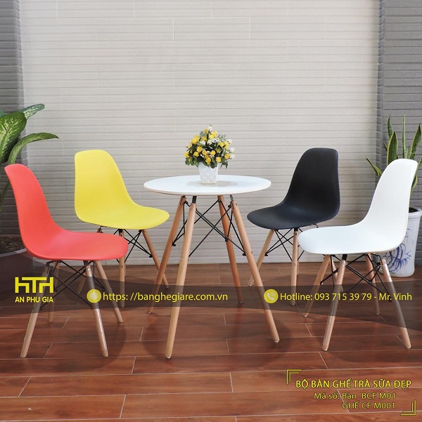 bàn cafe bằng gỗ đẹp BCF m01