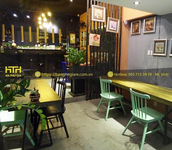 bàn ghế cafe gỗ