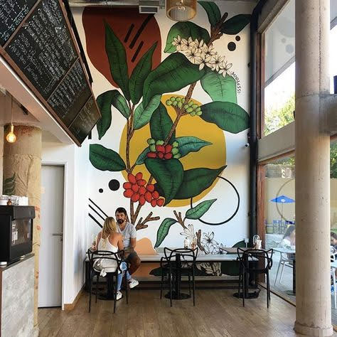 vẽ tranh tường quán cà phê