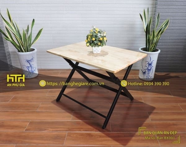bàn xếp quán nhậu khung sắt X001