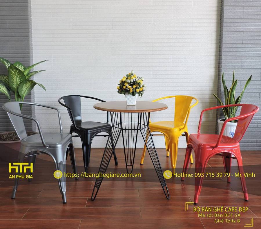 Ghế cafe Tolix B màu sắc hiện đại