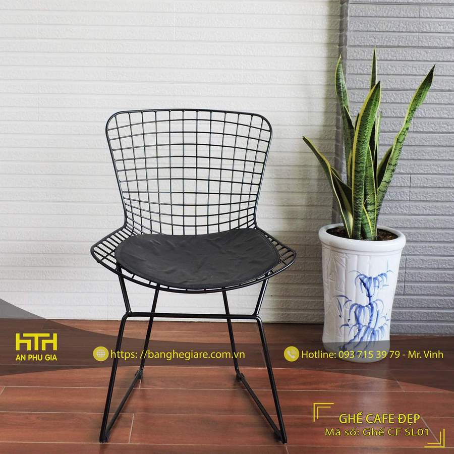Ghế sắt lưới cafe hiện đại