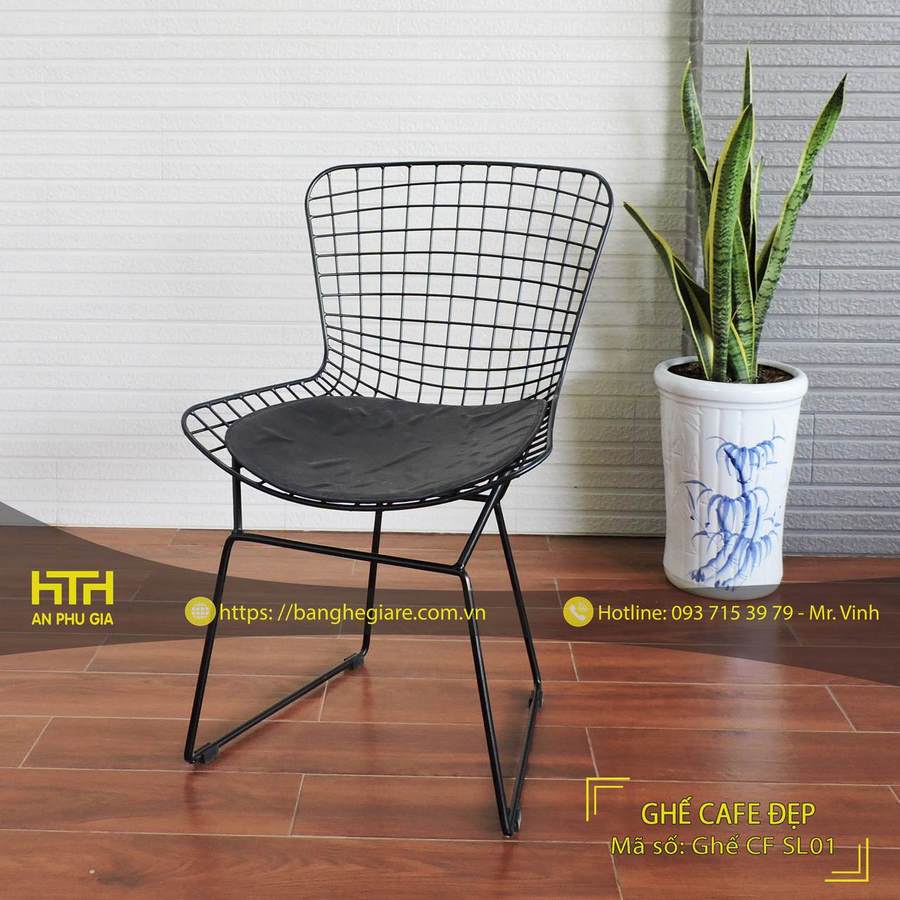 Ghế sắt lưới cafe đẹp mắt