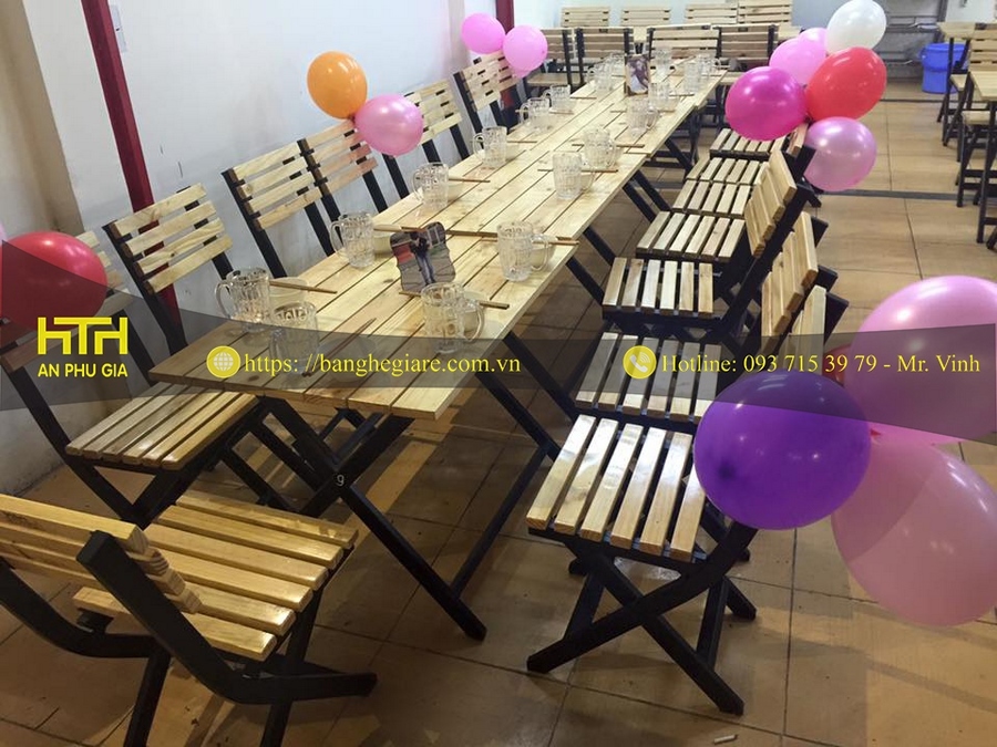 bàn xếp bằng gỗ ấn tượng
