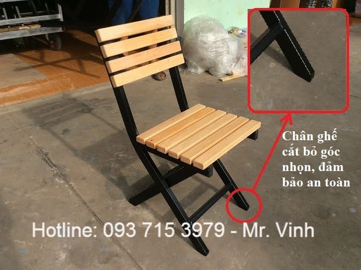 bàn ghế gấp chân sắt