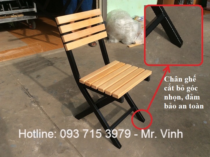ghế gỗ xếp nhà hàng an toàn