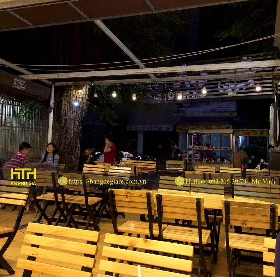 bàn xếp gỗ chân sắt bền đẹp