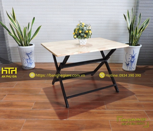 bàn xếp gỗ chân sắt có thiết kế đẹp
