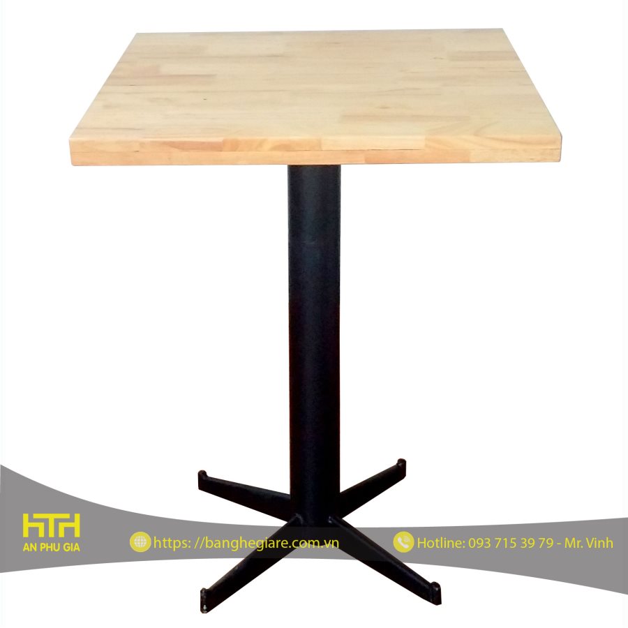 mẫu bàn gỗ trà sữa bcf01 mặt vuông đẹp