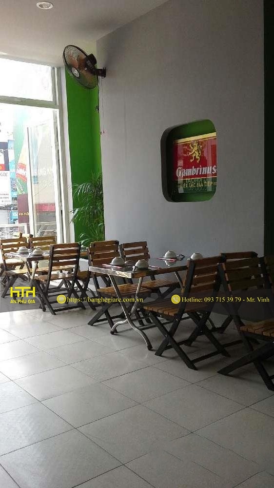 bàn gỗ quán nhậu hiện đại