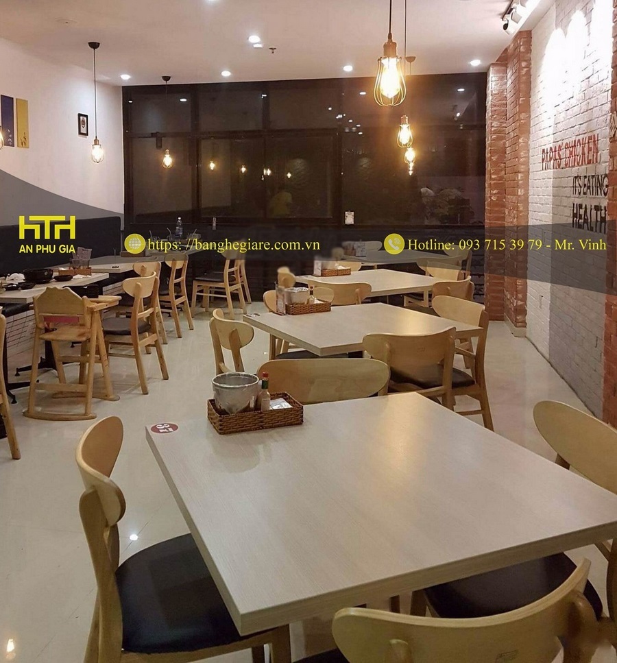 bàn ghế gỗ quán ăn mới rẻ đẹp