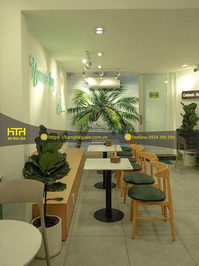bàn ghế gỗ cafe ấn tượng