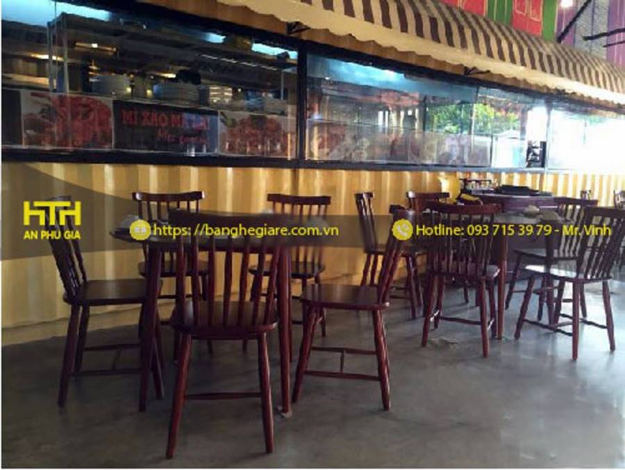 bàn ghế nhà hàng rẻ đẹp quận 7 tphcm mộc mạc