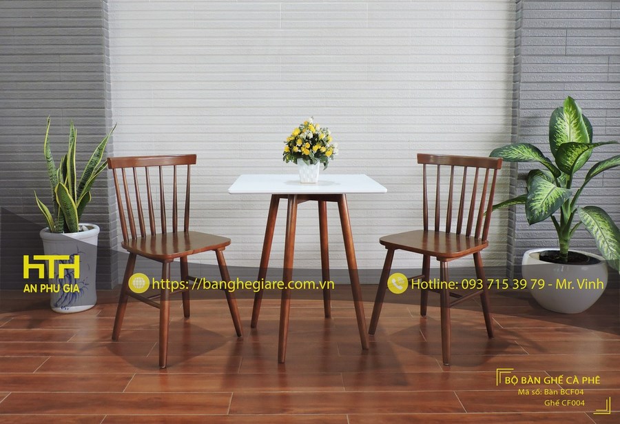 Ghế gỗ trà sữa cao cấp