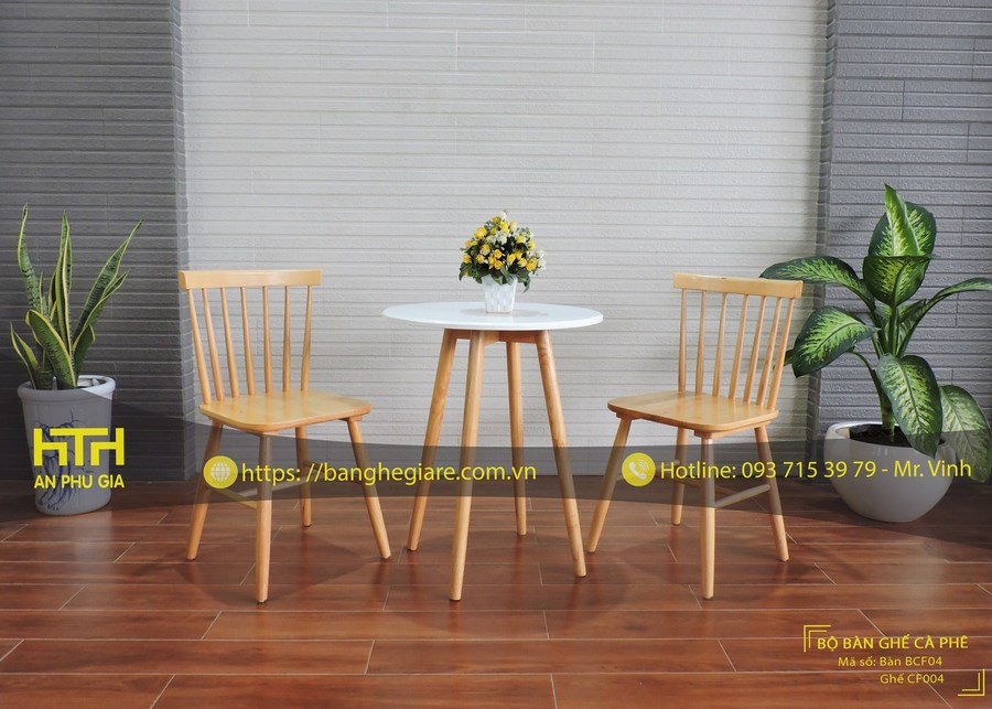 Ghế gỗ trà sữa sang trọng