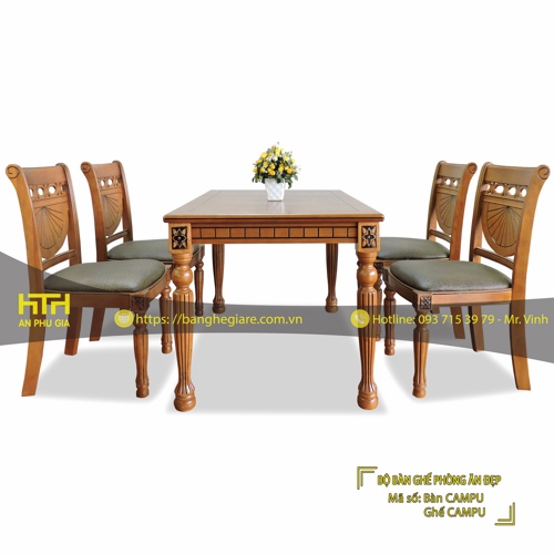 BÀN GHẾ PHÒNG ĂN CAMPU GIÁ RẺ - MÃ SỐ: CAMPU