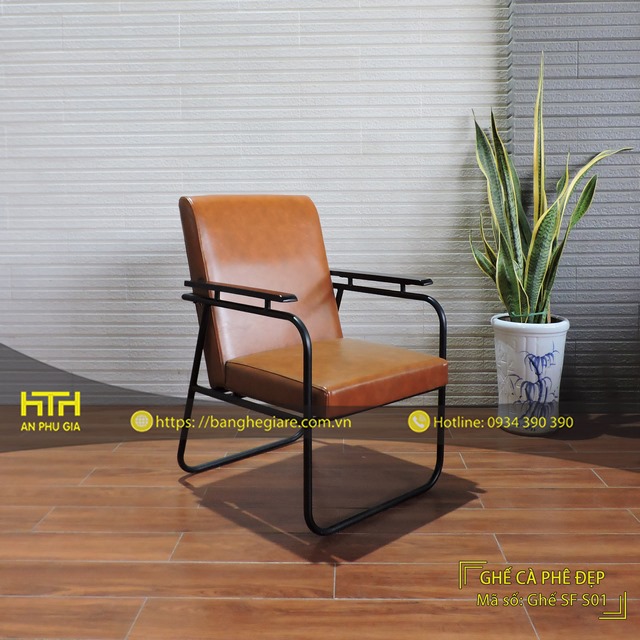 Ghế sofa sắt cafe SF S01 nệm simili cao cấp