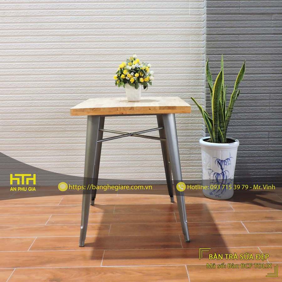 Bàn trà sữa Tolix thiết kế đẹp