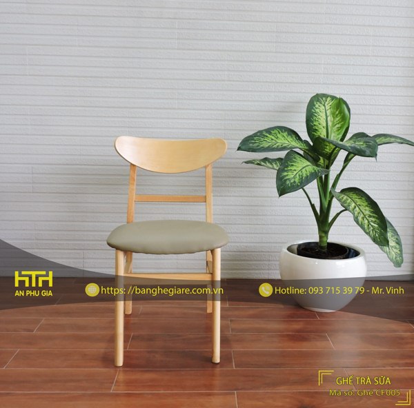 Ghế gỗ CF005 mang kiểu dáng đơn giản nhưng vẫn vô cùng sang trọng và ấn tượng
