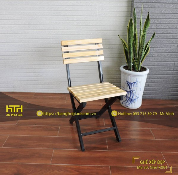 Ghế xếp X001 có kiểu dáng nhỏ gọn, tiện lợi khi bày trí