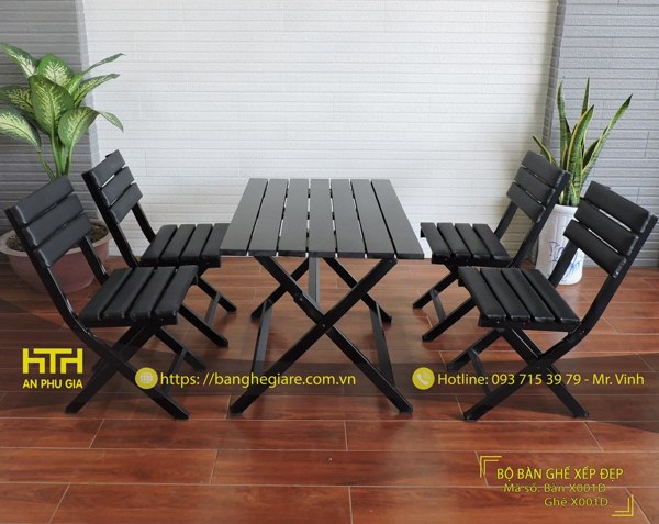 Bộ bàn ghế X001N với màu đen ấn tượng và đẳng cấp