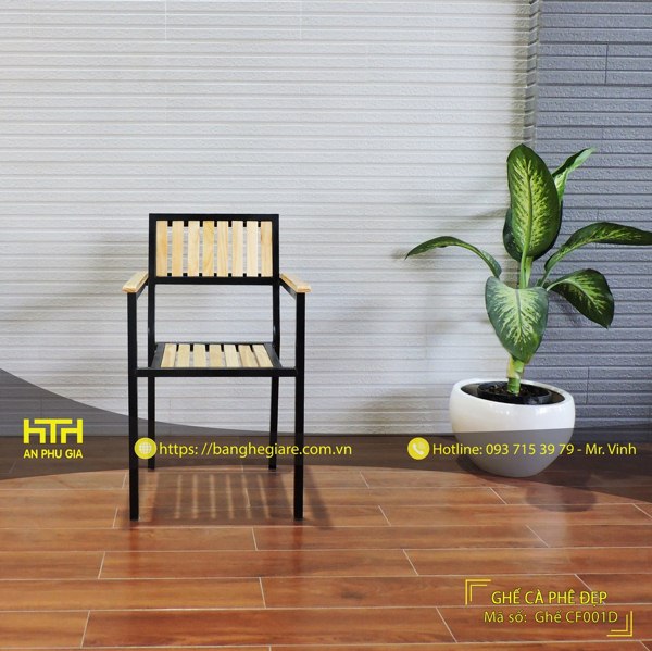 Mẫu ghế sắt CF001D với thiết kế sang trọng và màu sắc nhẹ nhàng