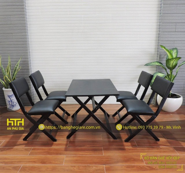 báo giá bộ bàn ghế bằng gỗ màu đen