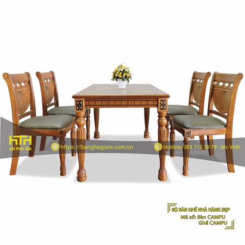 BỘ BÀN GHẾ NHÀ HÀNG CAMPU GIÁ RẺ - MÃ SỐ: CAMPU