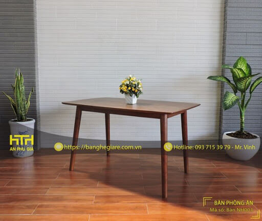 Bàn quán ăn NH003 có đường nét thiết kế tinh tế, sang trọng
