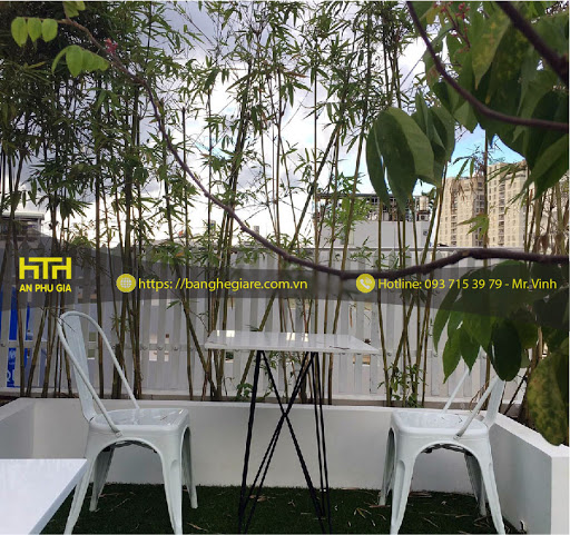 bàn ghế sang trọng bằng sắt quán cafe