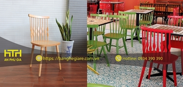 Ghế gỗ cafe CF009 thanh lịch