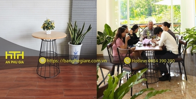 Bàn sắt cafe BCF TI02 sang trọng