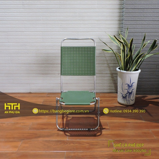 Ghế xếp inox cafe X002NC thu hút