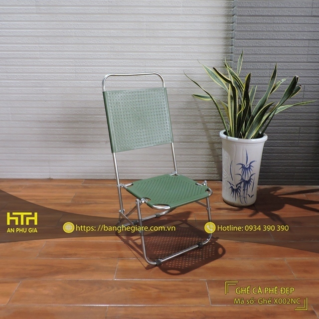 Ghế xếp inox cafe X002NC rẻ đẹp bền