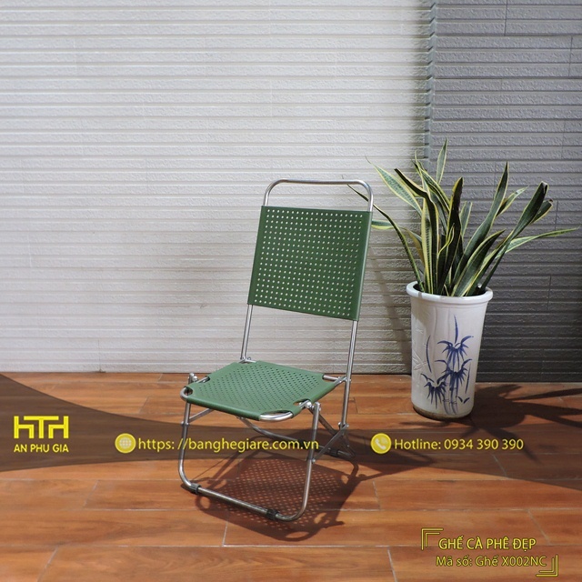 Ghế xếp inox cafe X002NC ấn tượng