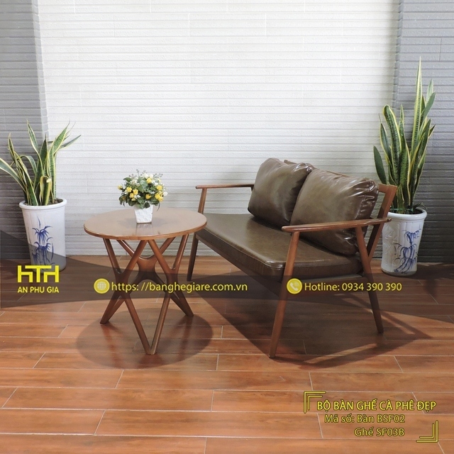 Ghế sofa đôi cafe SF03B ấn tượng