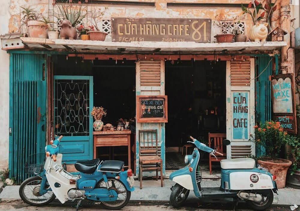 thiet ke quan cafe co dien vintage
