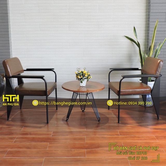 Ghế sofa sắt cafe SF S03 đơn giản