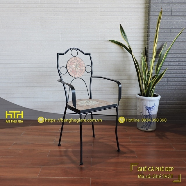 Ghế sắt cafe sân vườn SVGT thiết kế hiện đại