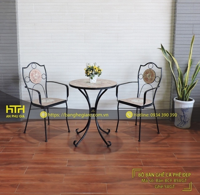 Bộ bàn ghế cafe sân vườn SVGT độ bền cao