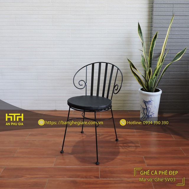 Ghế sắt cafe SV03 độ bền cao, giá rẻ