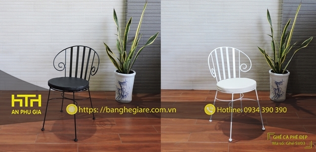 Ghế sắt cafe SV03 sang trọng, độ bền cao