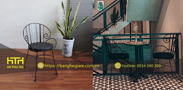 Ghế sắt cafe SV03T thanh lịch