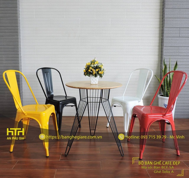 Bộ bàn ghế cafe Tolix A bền đẹp rẻ
