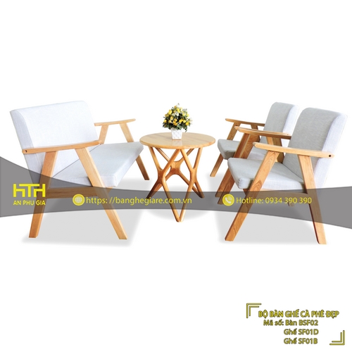 BỘ BÀN GHẾ SOFA GỖ CAFE SF01 GIÁ RẺ - MÃ SỐ: SF01