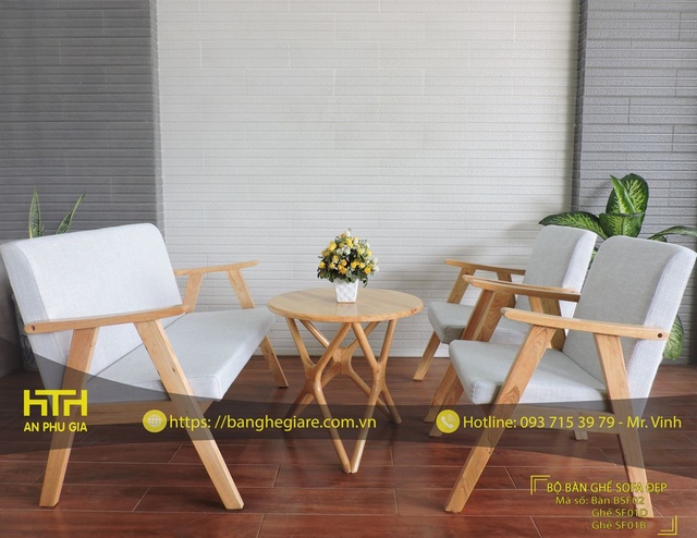 Bộ bàn ghế cafe SF01 độ bền cao, giá rẻ