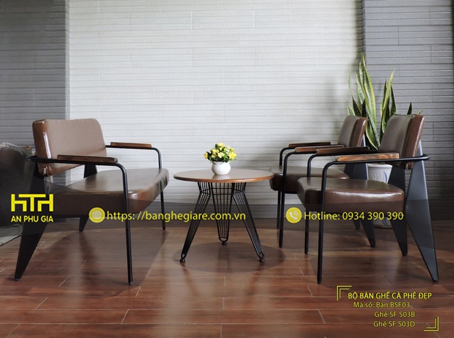 Bộ bàn ghế sofa cafe SF S03 đẹp