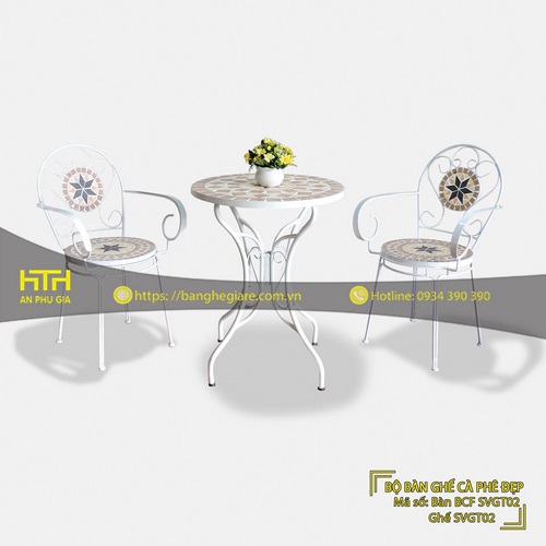 BỘ BÀN GHẾ SẮT CAFE SÂN VƯỜN SVGT02 GIÁ RẺ - MÃ SỐ: SVGT02
